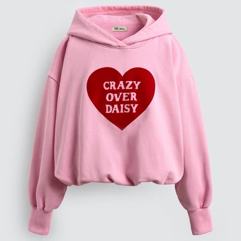 Harry Lambert x Zara Disney Crazy Over Daisy Hoodie Pink Youth 13-14